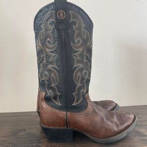 Tony Lama Men's 7900 Brown Black Stiched Western Boots  Size 8D